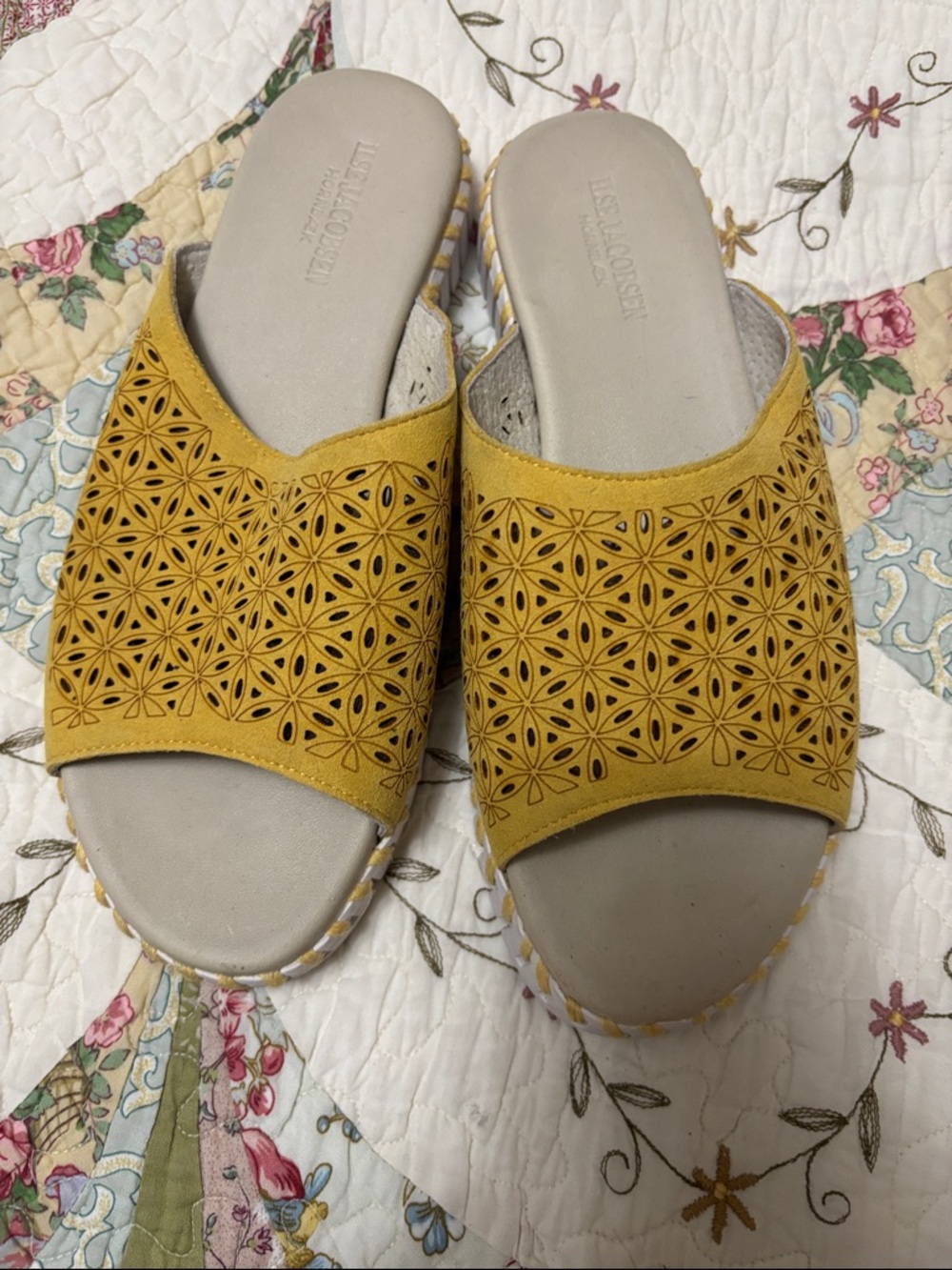 Ilse Jacobsen Yellow Slide sandals